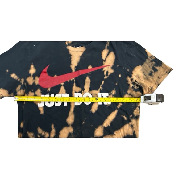VTG Y2K The Nike Tee Just Do It Mens Medium Black T-Shirt Tie Dye Acid Wash - Picture 5 of 6